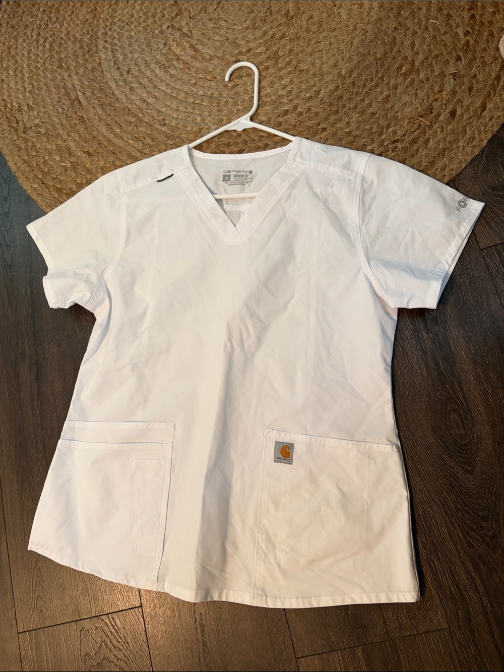 Carhartt White Women's V-Neck Medical Scrub Top
